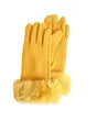 Gold Fur Trimmed Gloves