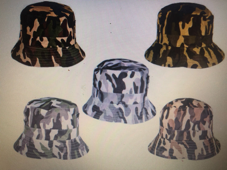 Camouflage Bucket Hat W/ Pocket (5 variety color)