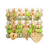 Green/White Charm Bracelet