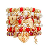 Red/white Bracelet Set