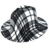 Black and Plaid Fedora Hat