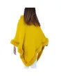 Poncho Gold Fur Trim