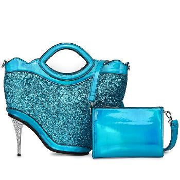 Turquoise Leather High Hill Bag
