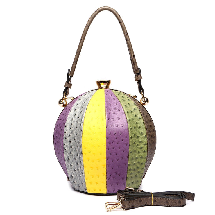 OSTRICH LEATHER BALL BAG