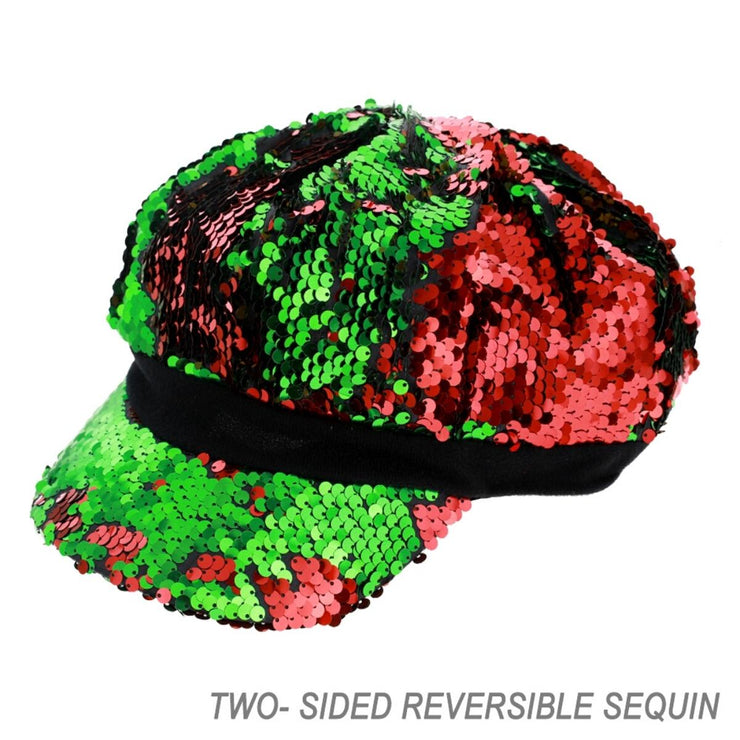Red and Green Sequin Hat