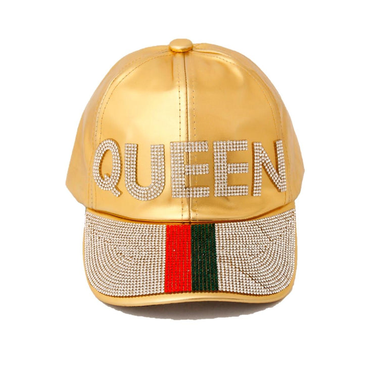 Queen Leather Hat Gold