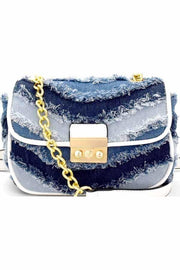White and Navy Blue Satchel